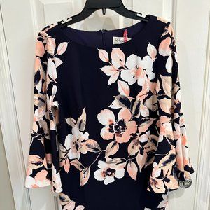 Eliza J Bell sleeve deep navy dress size 12